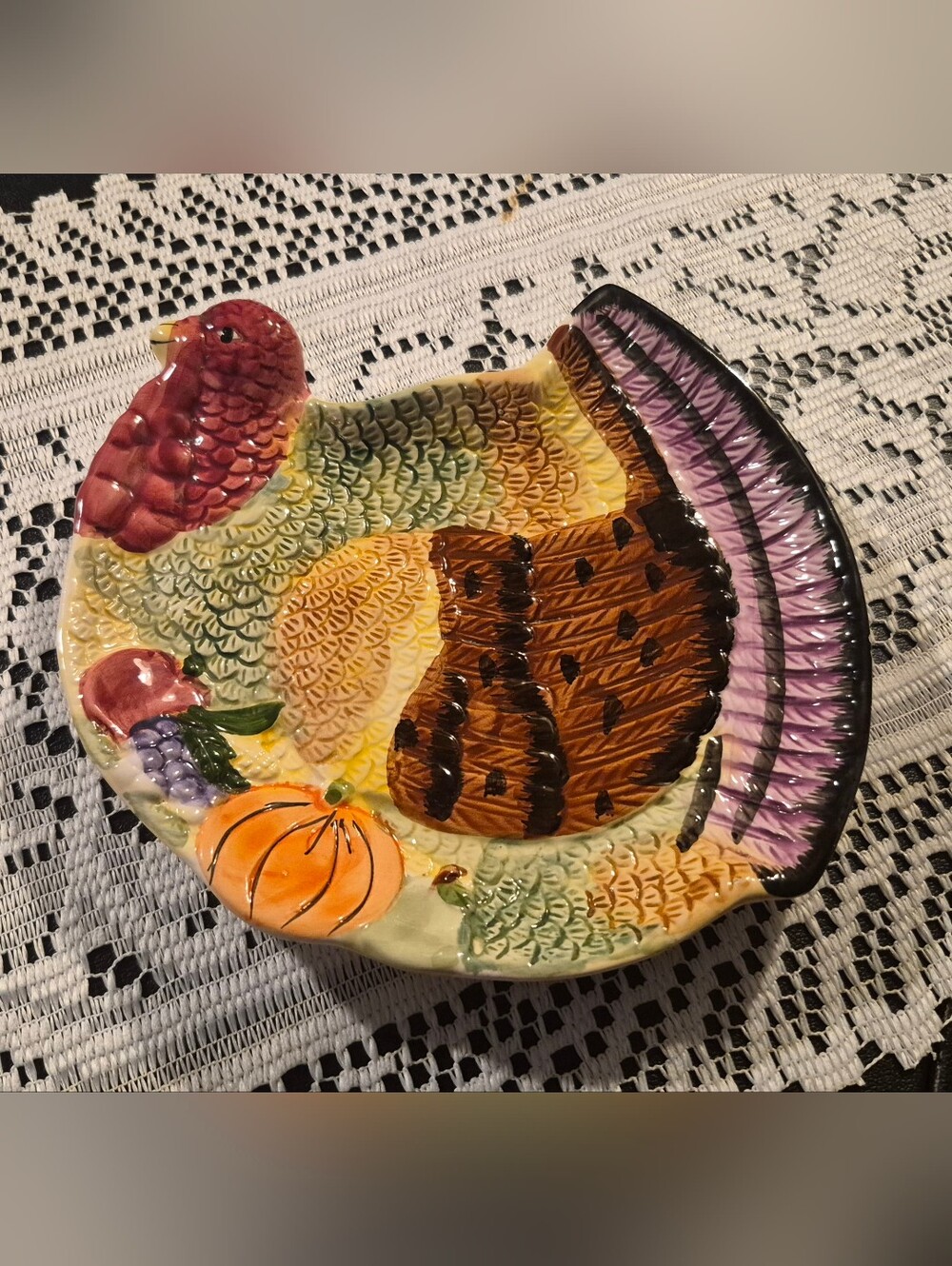 Thanksgiving Plate Fall Harvest Turkey Serving Dish Festive Snack Plate